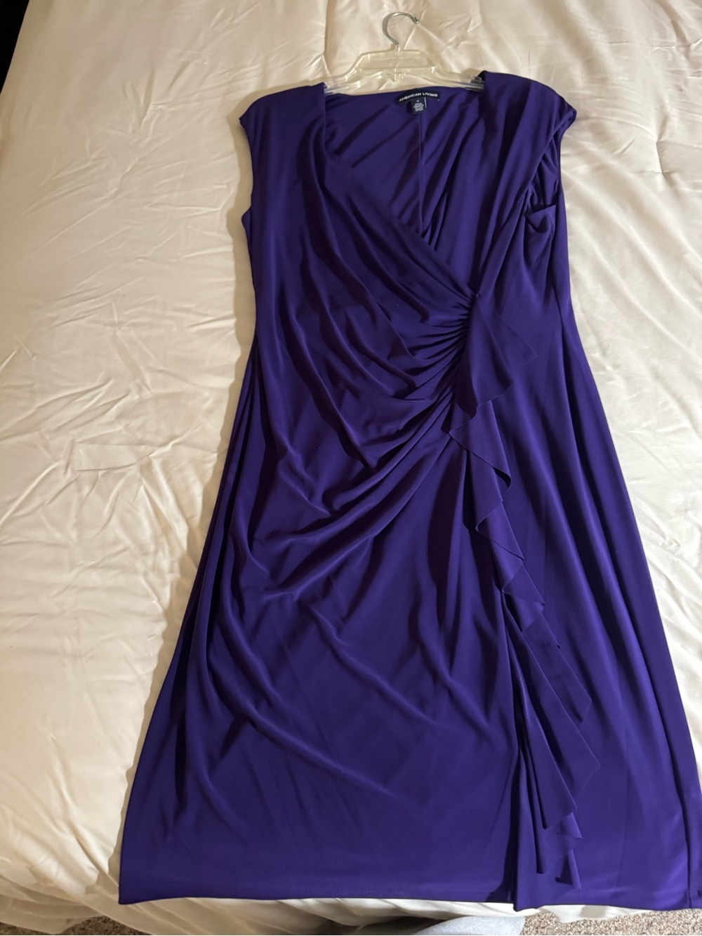 American Living Deep Purple Draped Maxi Dress